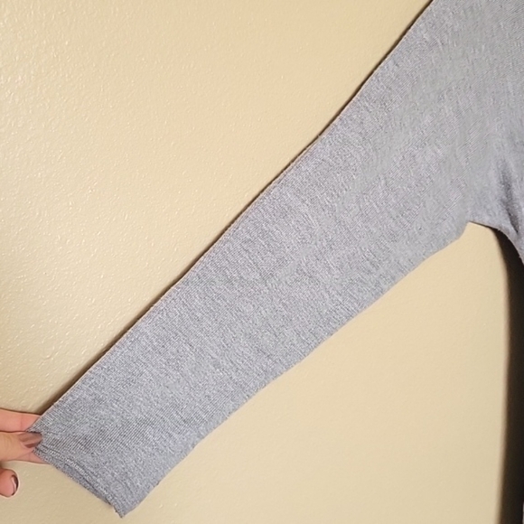 Rachel Zoe Gray Embellished Elephant Cashmere Blend Long Sleeve Shirt - Size S - Picture 3 of 6